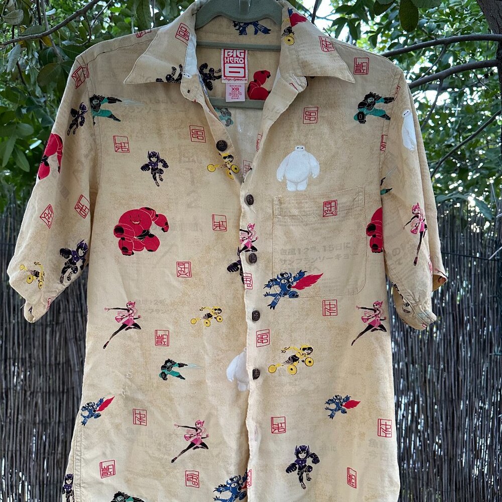 Reyn Spooner Disney Big Hero 6 Hawaiian Shirt XS Baymax Print